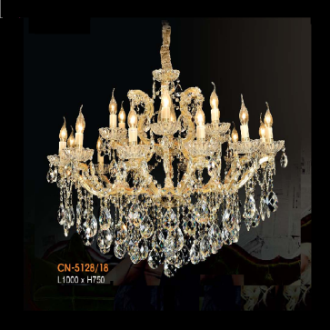 VE - CN - 5128/18: Đèn chùm phale nến 18 tay - KT: Ø1000mm x H750mm - Đèn nến chân E14 x 18 bóng