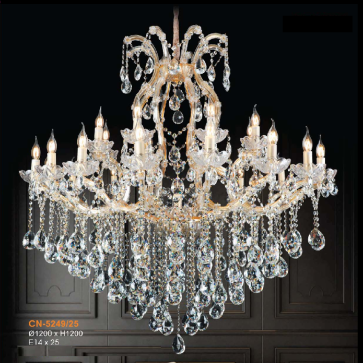 VE - CN - 5249/25: Đèn chùm Phale nến 25 tay - KT: Ø1200mm x H1200mm - Bóng đèn nến chân E14 x 25 bóng