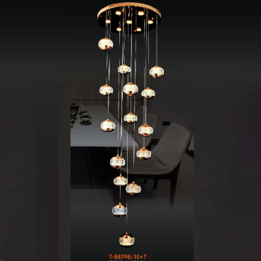 VE -  T - 88798/15+7: Đèn thả dây chao bi LED - KT: Ø600mm x H3000mm - Đèn LED ánh sáng vàng 3000K