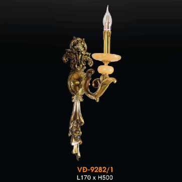 VE - VĐ -  9282/1: Đèn vách đồng chén đá - KT: L170mm x H500mm - Đèn chân E14 x 1 bóng