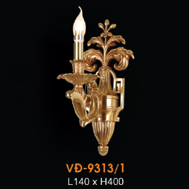 VE - VĐ -  9313/1: Đèn vách đồng - KT: L350mm x H400mm - Đèn chân E14 x 1 bóng