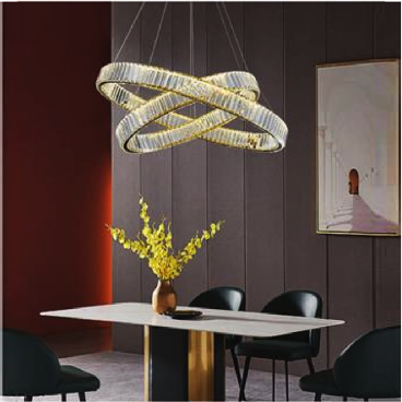 AN - TL - 9821/2: Đèn thả 2 vòng LED - KT: Ø400mm + Ø600mm - Đèn LED đổi 3 màu