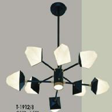 VE - T- 1912/8: Đèn chùm LED 8 bóng đổi 3 màu, KT: Ø800mm *H530mm
