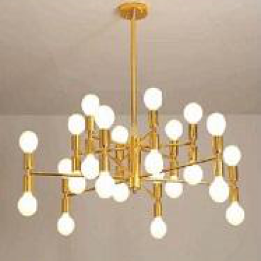 VE - T - 3002/24 vàng: Chùm 24 bóng , KT: Ø1000mm*H850mm, Đèn E27*24 bóng tính riêng