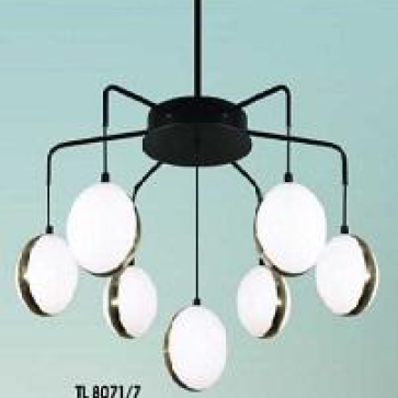 VE-T-8071/7 : Đèn chùm 7 bóng LED 140W đổi 3 màu , KT: Ø690mm*H841mm, 