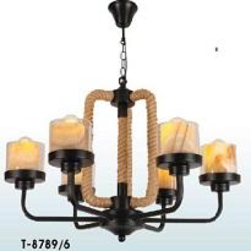 VE - T 8789/6: Đèn chùm 6 bóng , KT: Ø 550mm*H700mm - Đèn E27*6 bóng tính riêng