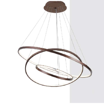 VE - T - 7491/357: Đèn thả 3 vòng LED  - KT: Ø(300+500+700)mm x H1200mm - Đèn LED đổi 3 màu