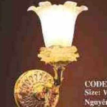 VIR - CODE: 2290/1: Đèn tường 1 bóng thân đồng thau, KT: W230mm*H120mm