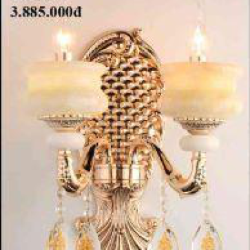 VIR - VR 3186/2: Đèn tường 2 bóng chao đá , KT: 360*400mm