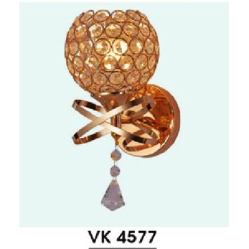 HF - VK 4577: Đèn gắn tường đơn, chao đính hạt thủy tinh - KT: L150mm x H250mm - Bóng đèn E27 x 1