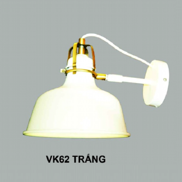 35 - VK62 Trắng : Đèn gắn tường 1 bóng - KT: Ø210mm x H220mm - Bóng đèn E27 x 1