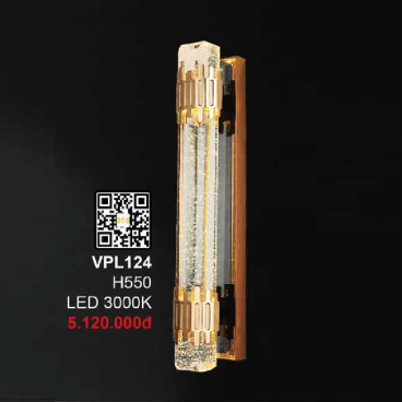VPL124: Đèn gắn tường Phale - KT: H550mm - Đèn LED ánh sáng vàng 3000K