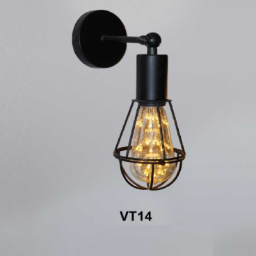 35 - VT14: Đèn gắn tường 1 bóng - KT: Ø100mm x H200mm - Bóng đèn chân E27 x 1 bóng