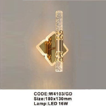 CODE: W4103/GD: Đèn gắn tường LED - KT: 180mm x 130mm - Đèn LED 16W