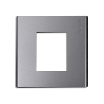 WEB7812MH: Mặt VUÔNG dùng cho 2 thiết bị - màu xám ánh kim