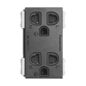 WEG15829B‑G: Ổ cắm đôi có màn che và dây nối dây 16A - 250V