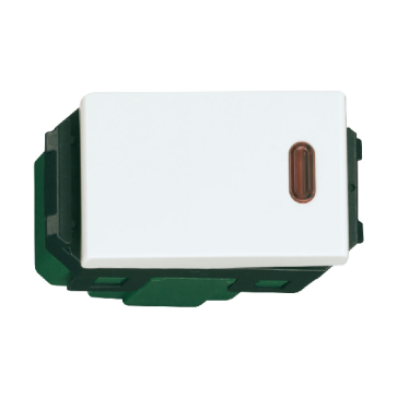 WEG5141SW: Công tắc B, 1 chiều, có đèn báo khi ON, 250VAC - 6A