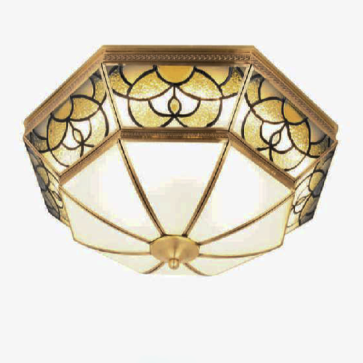 AN - MĐ - X0814/4: Đèn ốp trần đồng chao thủy tinh - KT: Ø500mm x H220mm - Đèn LED ánh sáng đổi 3 màu