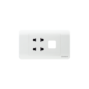 ZLSU2/X - ổ cắm đôi 2 chấu 16A & Mặt 1 lổ 