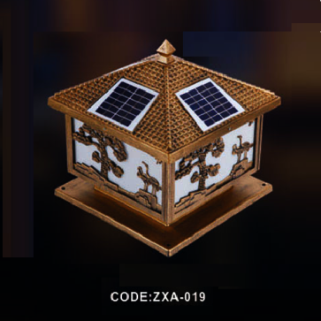 CODE: ZXA - 019: Đèn gắn đầu trụ NLMT - KT: L400mm x H400mm - Đèn LED